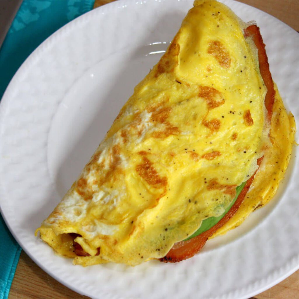 Avocado and Bacon Omelet