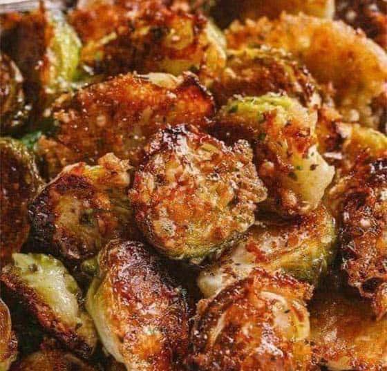 Garlic Parmesan Roasted Brussels Sprouts