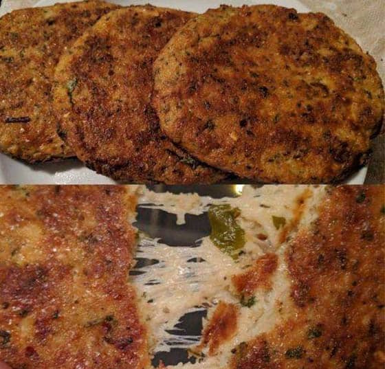 Spinach And Cheese Stuffed Cauliflower Patties