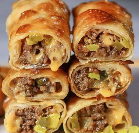 Keto Cheeseburger Egg Rolls