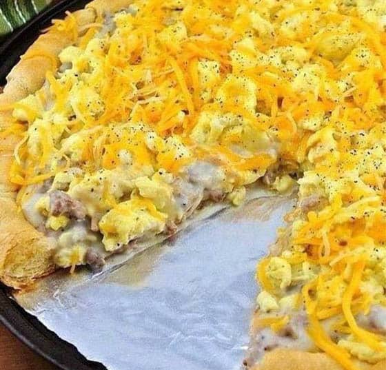 Keto Sausage and Cheese Breakfast Pizza