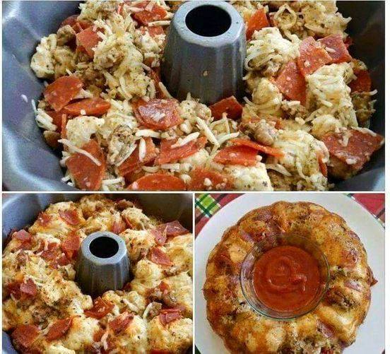 Pepperoni and Mozzarella Pull-Apart Bread