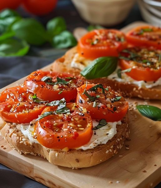 Keto Bagel Bruschetta