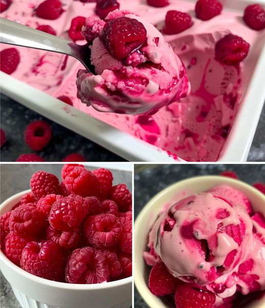 Keto Raspberry Swirl Ice Cream