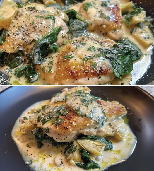 Keto and Easy Spinach Artichoke Chicken