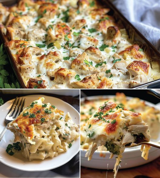 KETO CHICKEN ALFREDO CASSEROLE