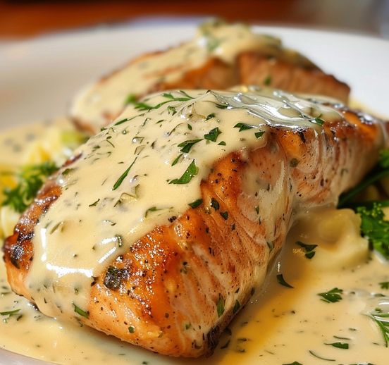 Keto Alaska Salmon with Butter Cream Sauce