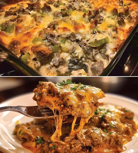 Keto Low Carb Philly Cheese Steak Casserole